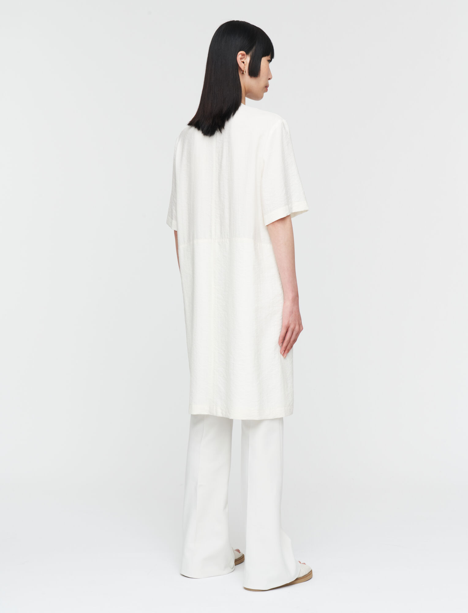 Joseph, Textured Twill Cleaver Dress, in Ivory